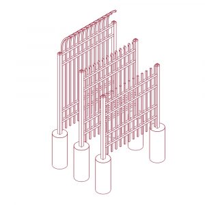 Decorative Ornamental Fence & Gates - Revit Family Collection
