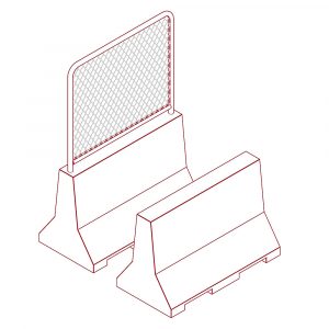 Jersey Barrier with Fence - Revit Family